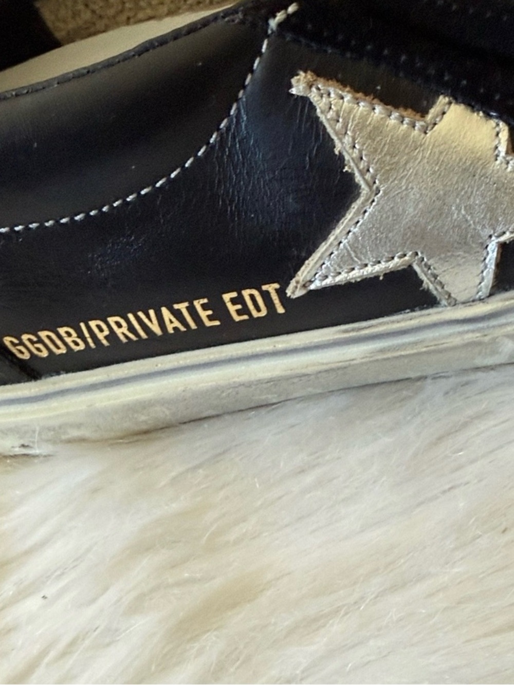 Golden Goose Hanami Private Edition Leather Slip-On Sneakers with Silver Star - Picture 10 of 16